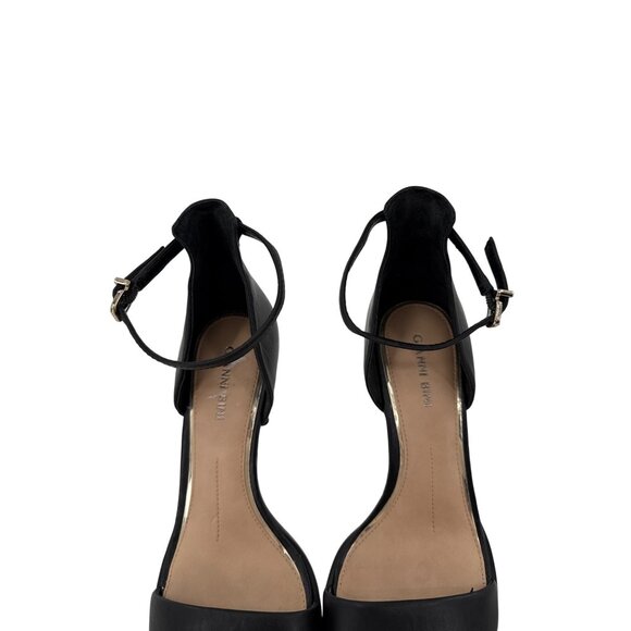 Gianni Bini Black Ankle Strap Heels Gold Stiletto Heel 7.5 - Picture 6 of 8
